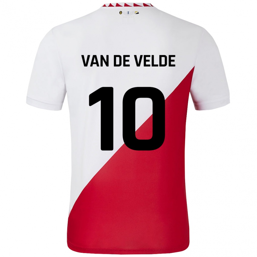 Kinderen Senne Van De Velde #10 Wit Rood Thuisshirt Thuistenue 2024/25 T-Shirt België