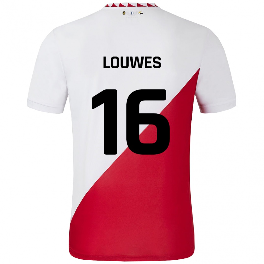 Kinderen Puck Louwes #16 Wit Rood Thuisshirt Thuistenue 2024/25 T-Shirt België