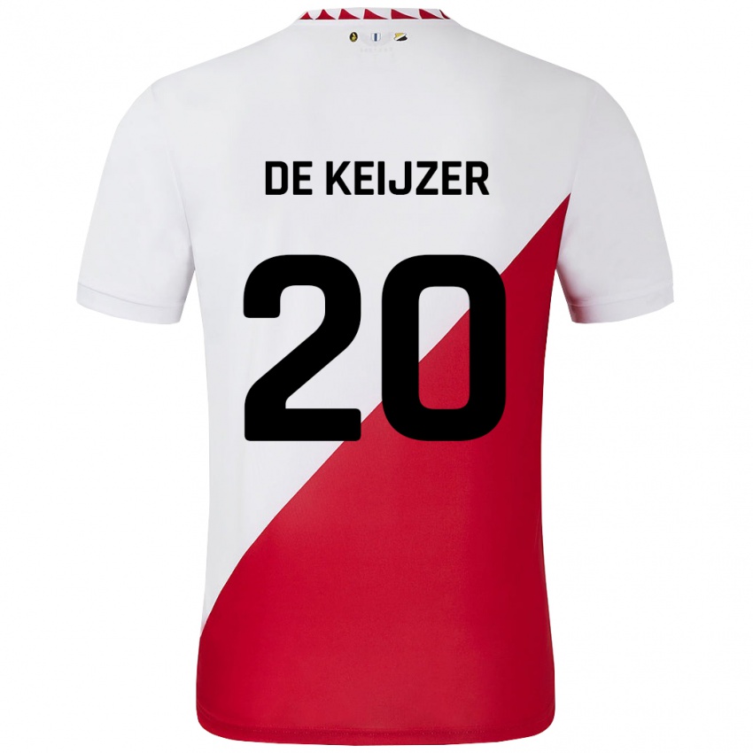 Kinderen Lotje De Keijzer #20 Wit Rood Thuisshirt Thuistenue 2024/25 T-Shirt België