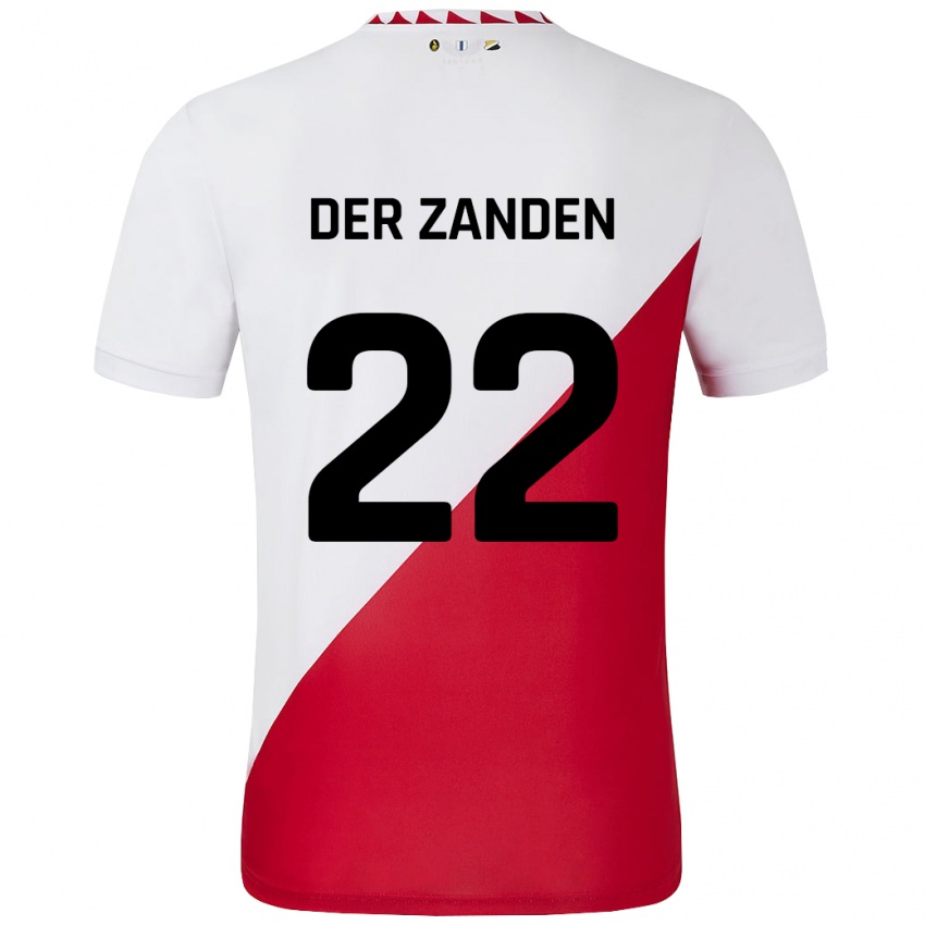 Kinderen Iise Van Der Zanden #22 Wit Rood Thuisshirt Thuistenue 2024/25 T-Shirt België