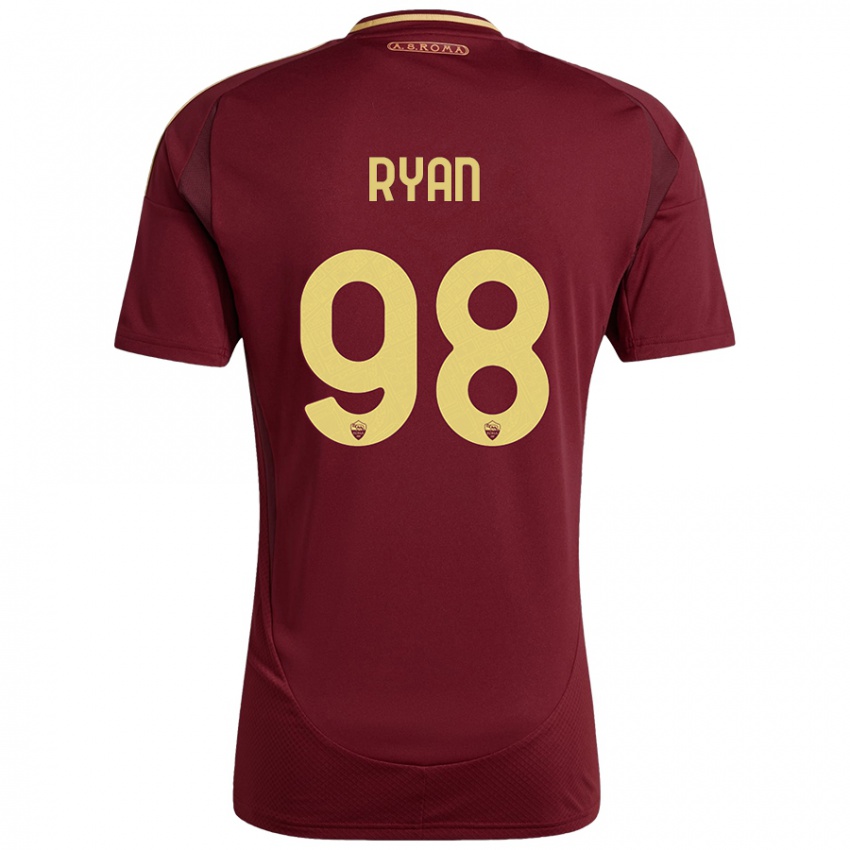 Enfant Maillot Mathew Ryan #98 Rouge Brun Or Tenues Domicile 2024/25 T-Shirt Belgique