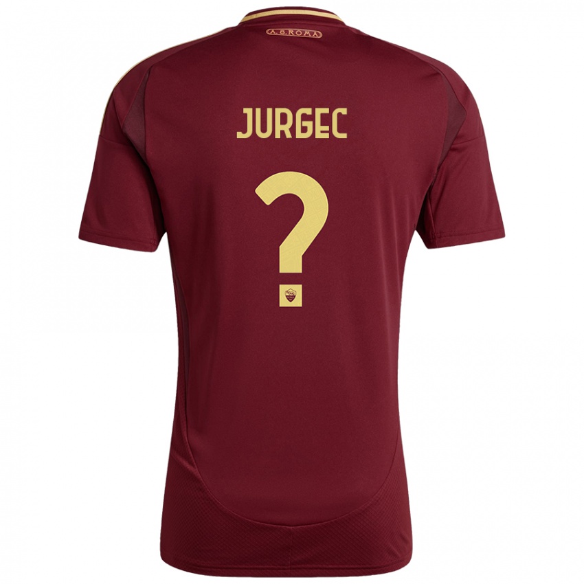 Enfant Maillot Jan Jurgec #0 Rouge Brun Or Tenues Domicile 2024/25 T-Shirt Belgique