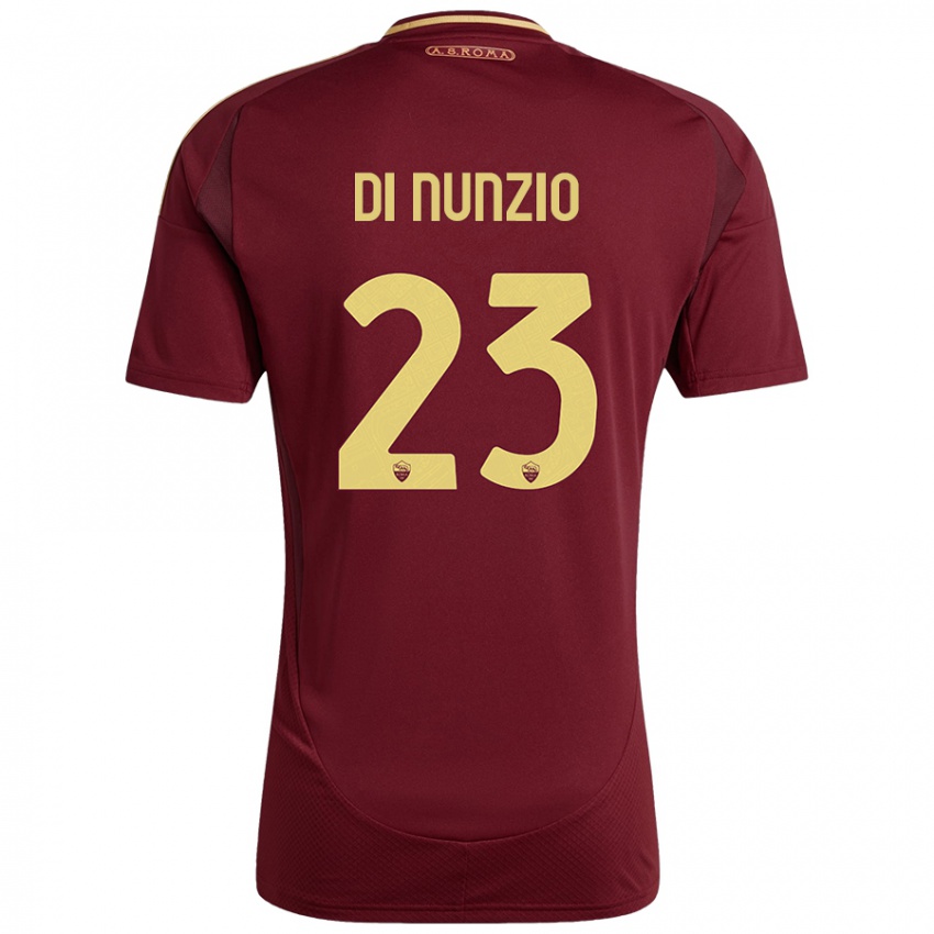 Enfant Maillot Alessandro Di Nunzio #23 Rouge Brun Or Tenues Domicile 2024/25 T-Shirt Belgique