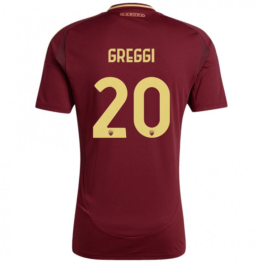 Kinderen Giada Greggi #20 Rood Bruin Goud Thuisshirt Thuistenue 2024/25 T-Shirt België