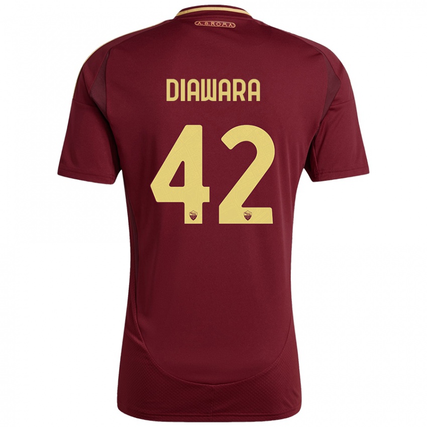 Enfant Maillot Amadou Diawara #42 Rouge Brun Or Tenues Domicile 2024/25 T-Shirt Belgique