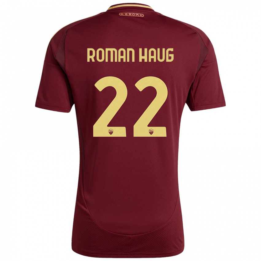 Kinderen Sophie Roman Haug #22 Rood Bruin Goud Thuisshirt Thuistenue 2024/25 T-Shirt België