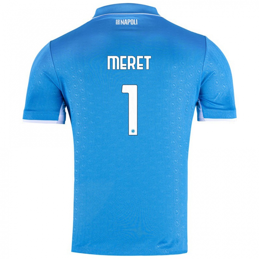 Kinderen Alex Meret #1 Hemelsblauw Thuisshirt Thuistenue 2024/25 T-Shirt België