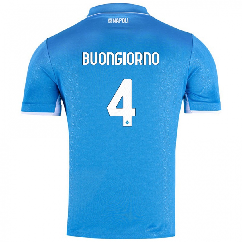 Kinderen Alessandro Buongiorno #4 Hemelsblauw Thuisshirt Thuistenue 2024/25 T-Shirt België