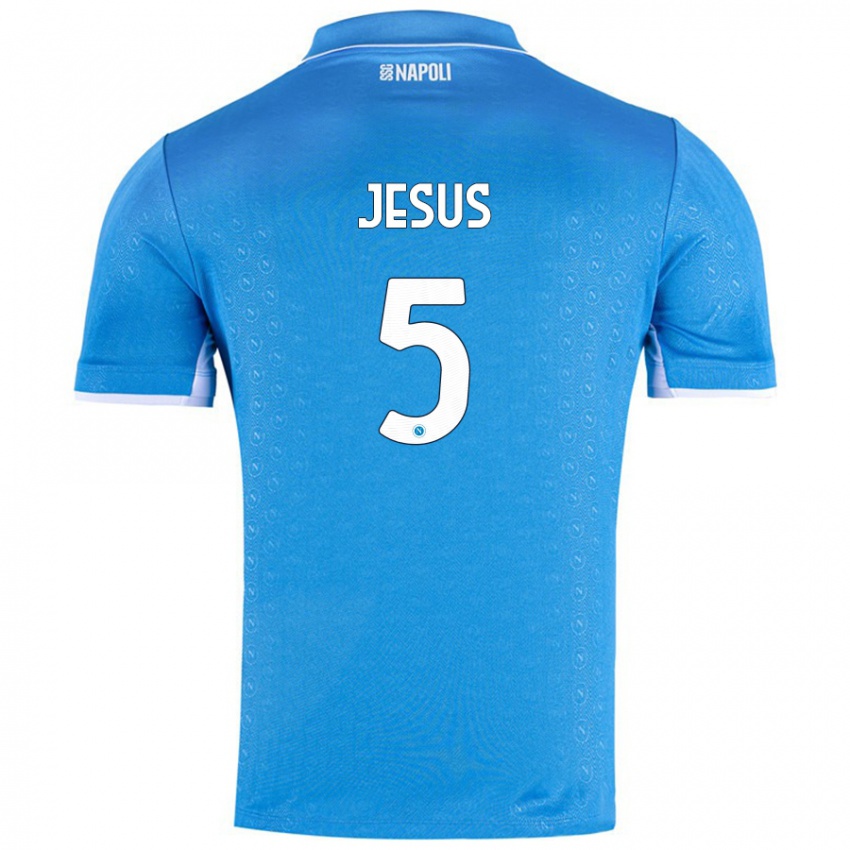 Kinder Juan Jesus #5 Himmelblau Heimtrikot Trikot 2024/25 T-Shirt Belgien