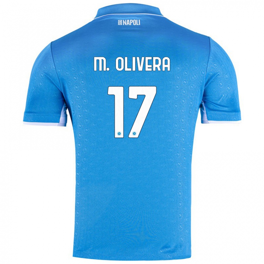 Kinderen Mathias Olivera #17 Hemelsblauw Thuisshirt Thuistenue 2024/25 T-Shirt België