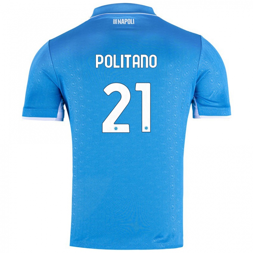 Kinderen Matteo Politano #21 Hemelsblauw Thuisshirt Thuistenue 2024/25 T-Shirt België