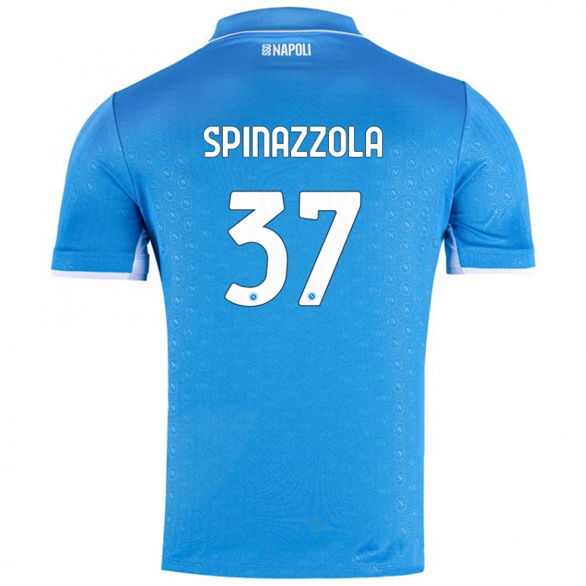 Kinderen Leonardo Spinazzola #37 Hemelsblauw Thuisshirt Thuistenue 2024/25 T-Shirt België