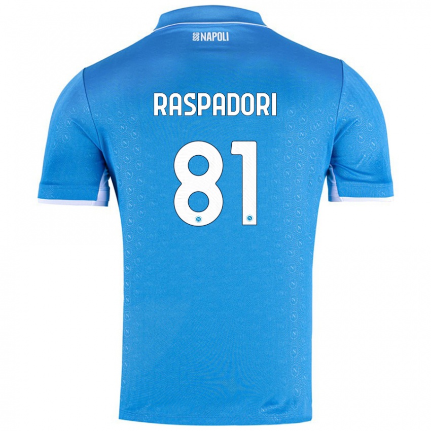 Kinderen Giacomo Raspadori #81 Hemelsblauw Thuisshirt Thuistenue 2024/25 T-Shirt België