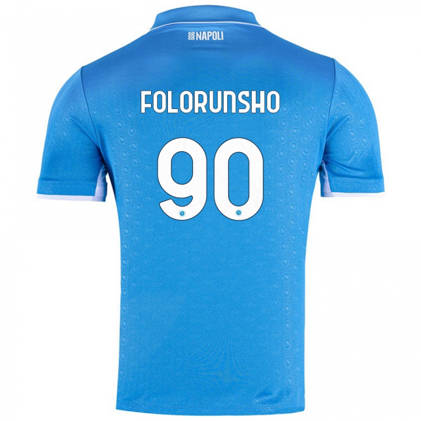 Kinderen Michael Folorunsho #90 Hemelsblauw Thuisshirt Thuistenue 2024/25 T-Shirt België