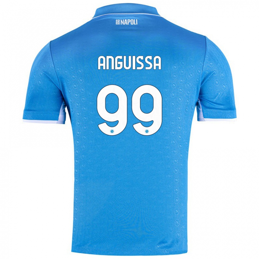 Enfant Maillot Andre Zambo Anguissa #99 Bleu Ciel Tenues Domicile 2024/25 T-Shirt Belgique