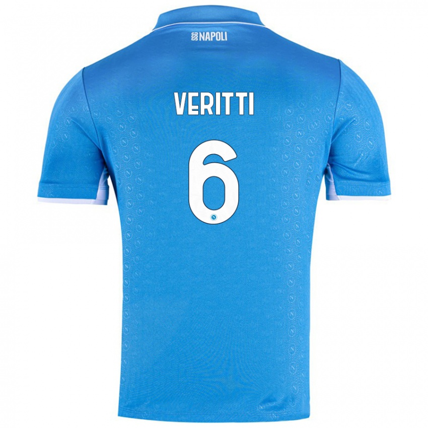 Kinderen Federica Veritti #6 Hemelsblauw Thuisshirt Thuistenue 2024/25 T-Shirt België