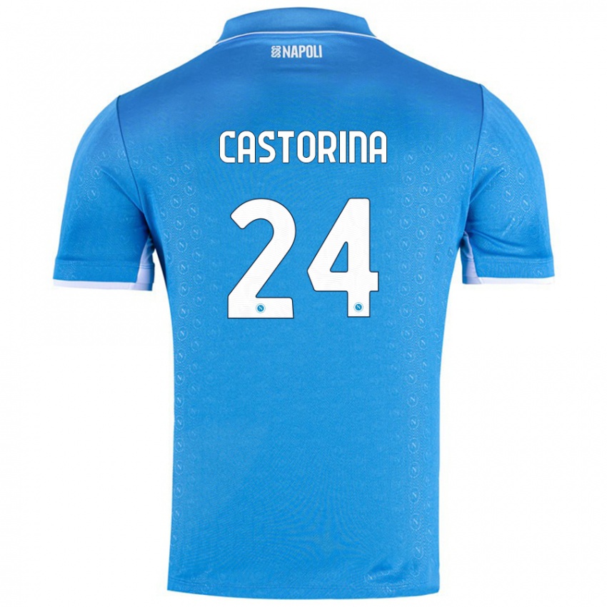 Kinderen Alessandro Castorina #24 Hemelsblauw Thuisshirt Thuistenue 2024/25 T-Shirt België