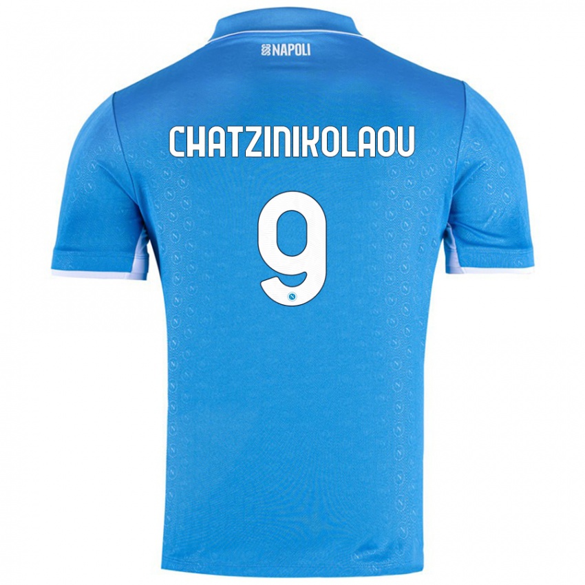 Kinderen Despoina Chatzinikolaou #9 Hemelsblauw Thuisshirt Thuistenue 2024/25 T-Shirt België