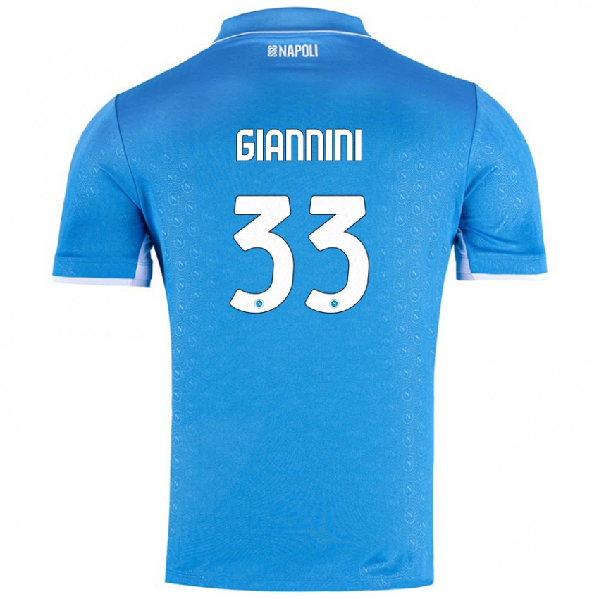 Enfant Maillot Enrico Giannini #33 Bleu Ciel Tenues Domicile 2024/25 T-Shirt Belgique