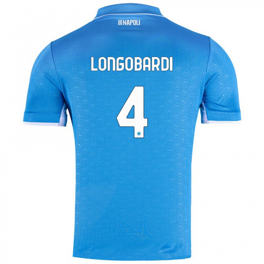 Kinder Salvatore Longobardi #4 Himmelblau Heimtrikot Trikot 2024/25 T-Shirt Belgien