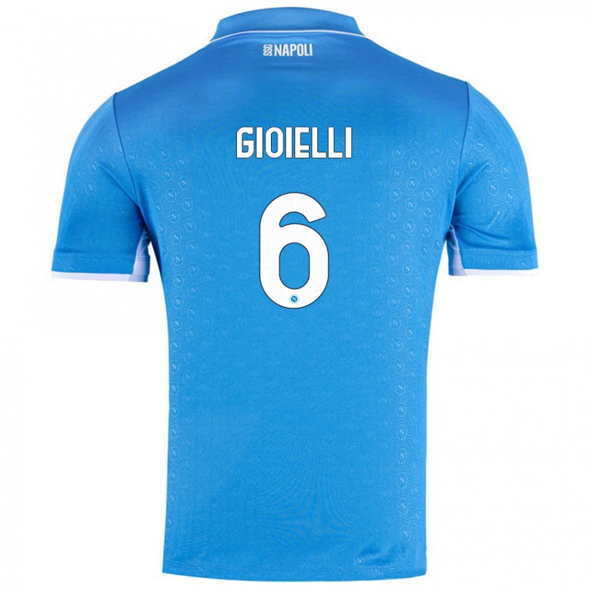 Kinderen Francesco Pio Gioielli #6 Hemelsblauw Thuisshirt Thuistenue 2024/25 T-Shirt België