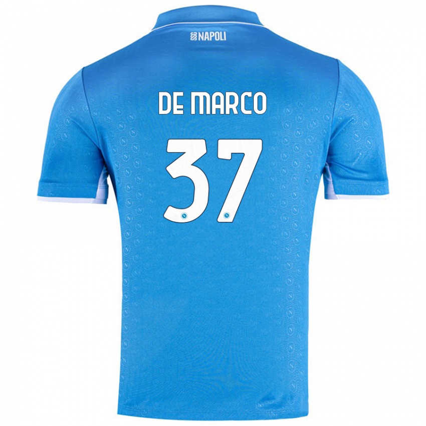 Kinderen Francesco De Marco #37 Hemelsblauw Thuisshirt Thuistenue 2024/25 T-Shirt België