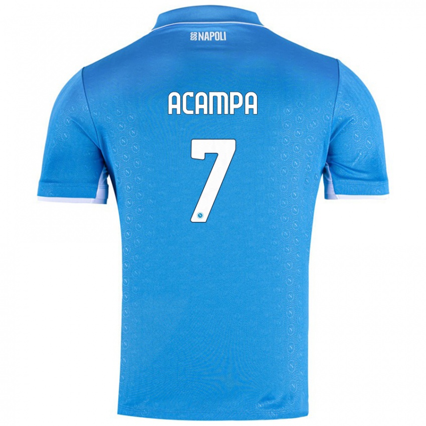 Kinderen Davide Acampa #7 Hemelsblauw Thuisshirt Thuistenue 2024/25 T-Shirt België