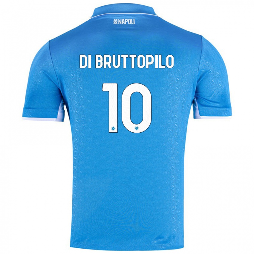 Kinderen Giuseppe Ambrosino Di Bruttopilo #10 Hemelsblauw Thuisshirt Thuistenue 2024/25 T-Shirt België