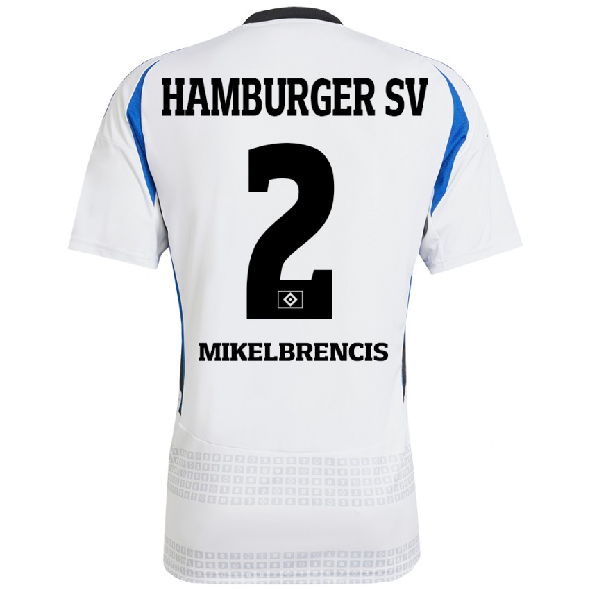 Enfant Maillot William Mikelbrencis #2 Blanc Bleu Tenues Domicile 2024/25 T-Shirt Belgique