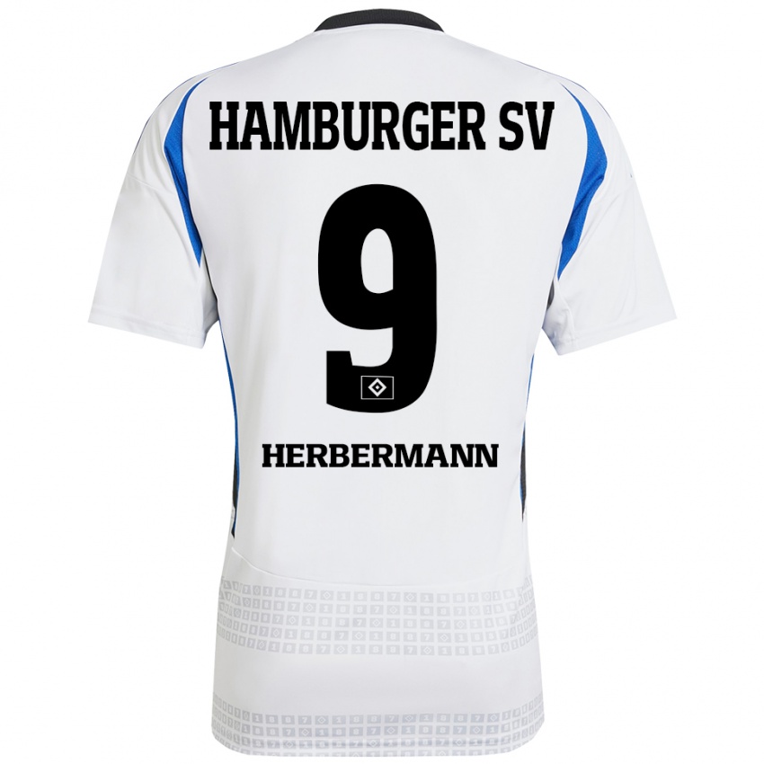 Kinderen Kevin Herbermann #9 Wit Blauw Thuisshirt Thuistenue 2024/25 T-Shirt België