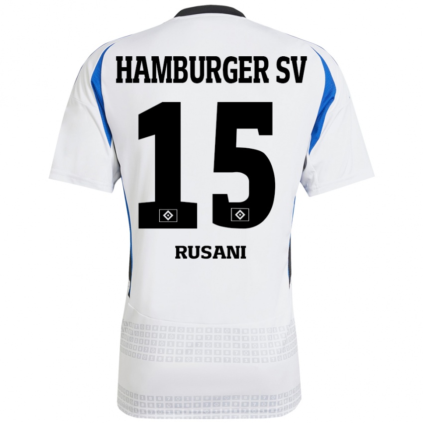 Kinderen Yasin Rusani #15 Wit Blauw Thuisshirt Thuistenue 2024/25 T-Shirt België