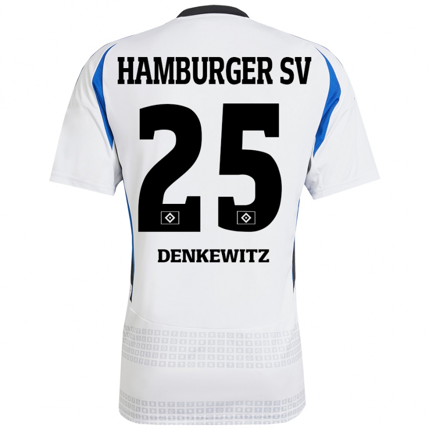 Kinderen Nick Denkewitz #25 Wit Blauw Thuisshirt Thuistenue 2024/25 T-Shirt België