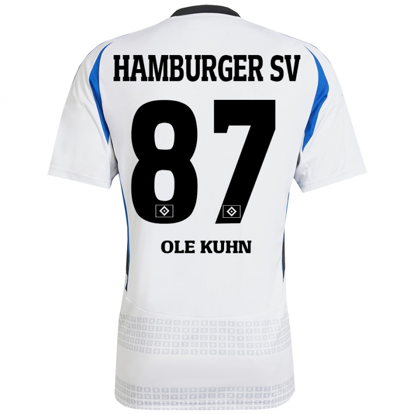 Kinderen Niklas Ole Kühn #87 Wit Blauw Thuisshirt Thuistenue 2024/25 T-Shirt België