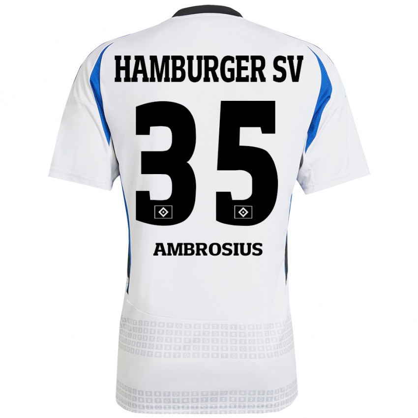 Kinderen Stephan Ambrosius #35 Wit Blauw Thuisshirt Thuistenue 2024/25 T-Shirt België