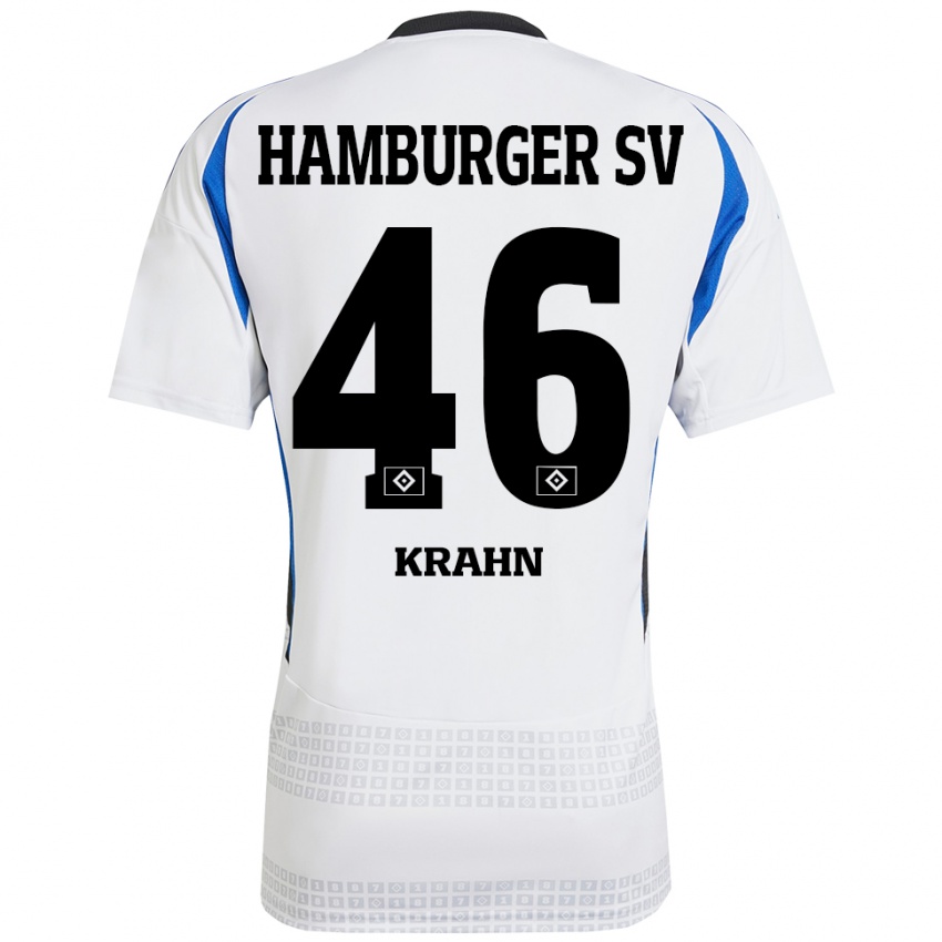 Kinderen Elijah Krahn #46 Wit Blauw Thuisshirt Thuistenue 2024/25 T-Shirt België