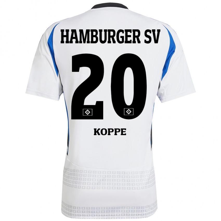 Enfant Maillot Katharina Köppe #20 Blanc Bleu Tenues Domicile 2024/25 T-Shirt Belgique