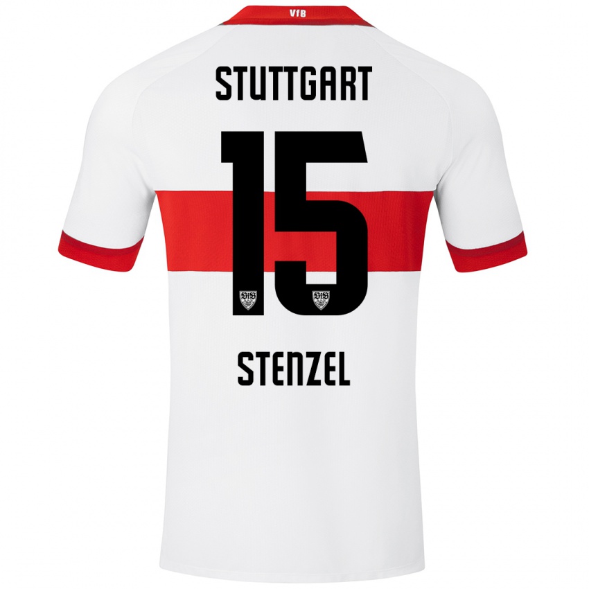 Kinderen Pascal Stenzel #15 Wit Rood Thuisshirt Thuistenue 2024/25 T-Shirt België