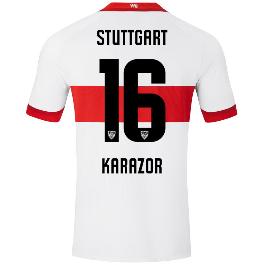 Kinderen Atakan Karazor #16 Wit Rood Thuisshirt Thuistenue 2024/25 T-Shirt België