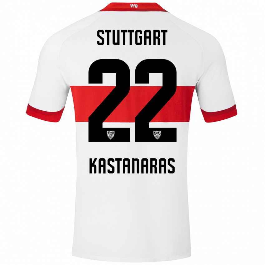 Kinderen Thomas Kastanaras #22 Wit Rood Thuisshirt Thuistenue 2024/25 T-Shirt België