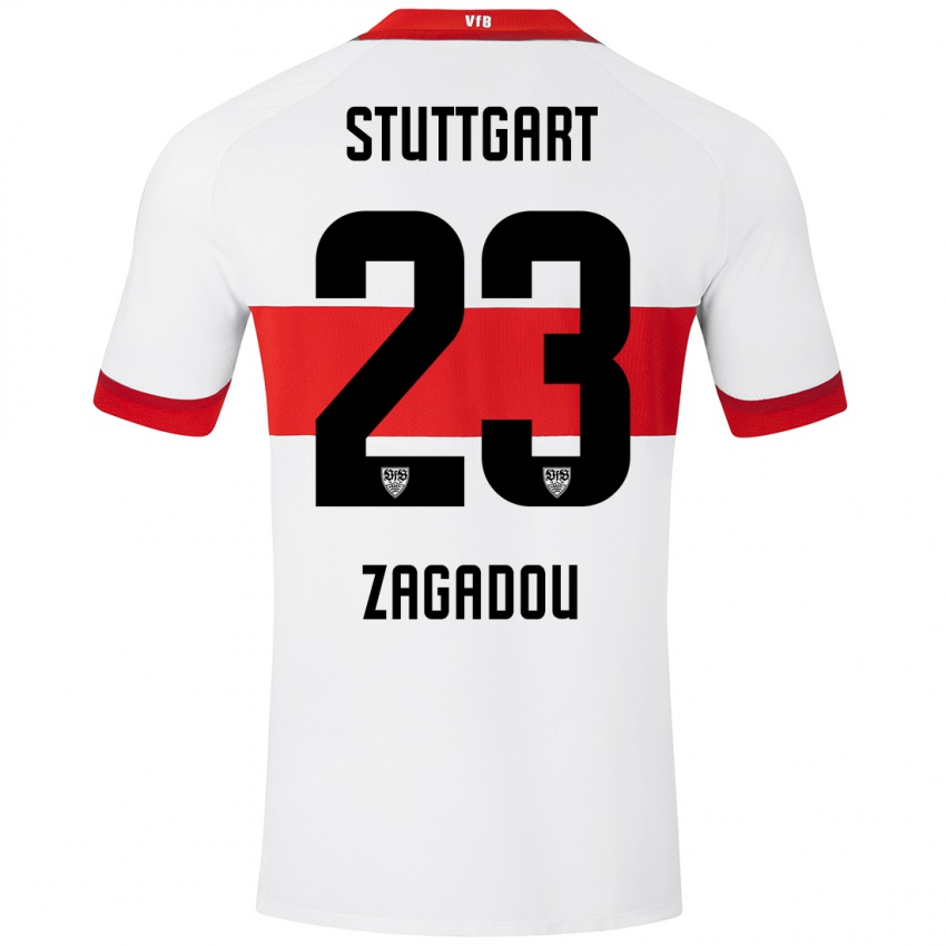 Kinderen Dan-Axel Zagadou #23 Wit Rood Thuisshirt Thuistenue 2024/25 T-Shirt België