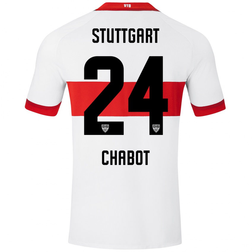 Kinderen Jeff Chabot #24 Wit Rood Thuisshirt Thuistenue 2024/25 T-Shirt België