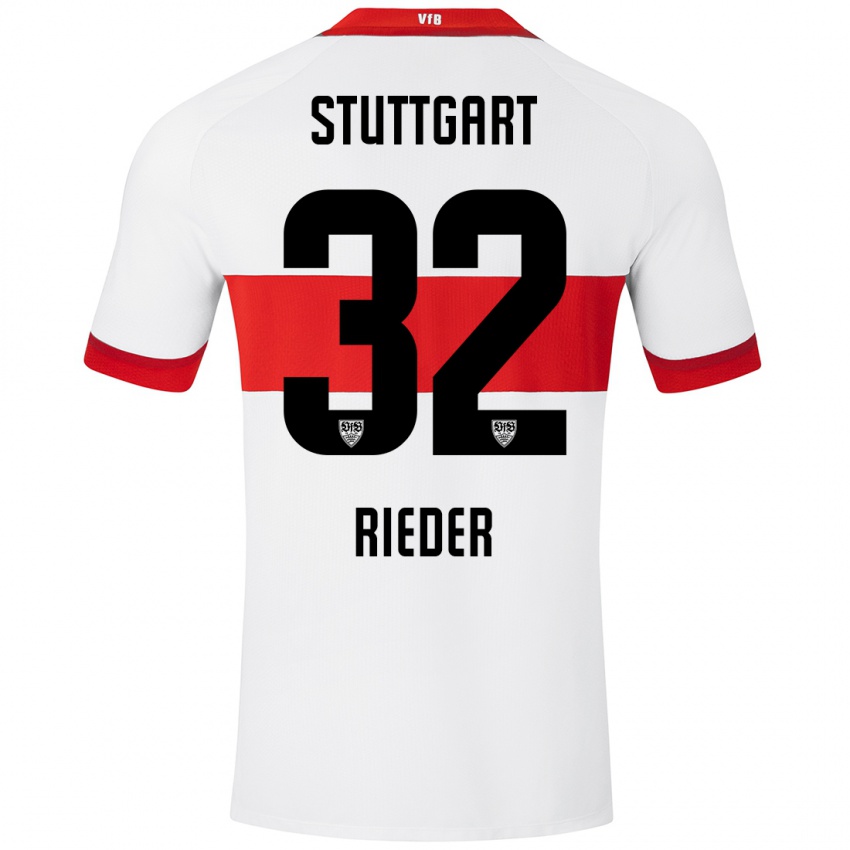 Kinderen Fabian Rieder #32 Wit Rood Thuisshirt Thuistenue 2024/25 T-Shirt België