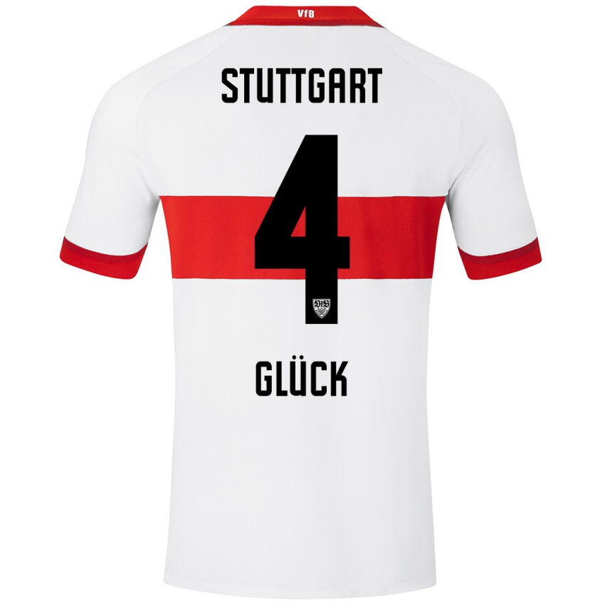 Kinderen Michael Glück #4 Wit Rood Thuisshirt Thuistenue 2024/25 T-Shirt België