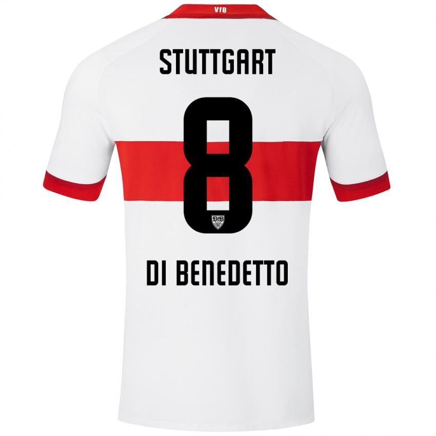 Kinderen Samuele Di Benedetto #8 Wit Rood Thuisshirt Thuistenue 2024/25 T-Shirt België