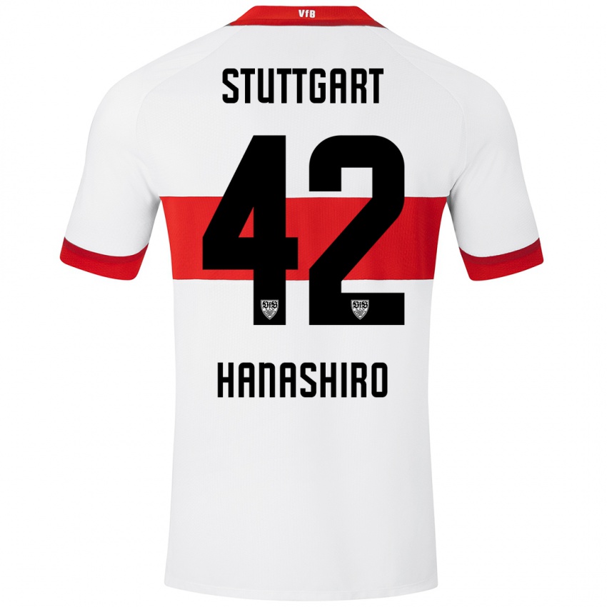 Kinderen Rinto Hanashiro #42 Wit Rood Thuisshirt Thuistenue 2024/25 T-Shirt België