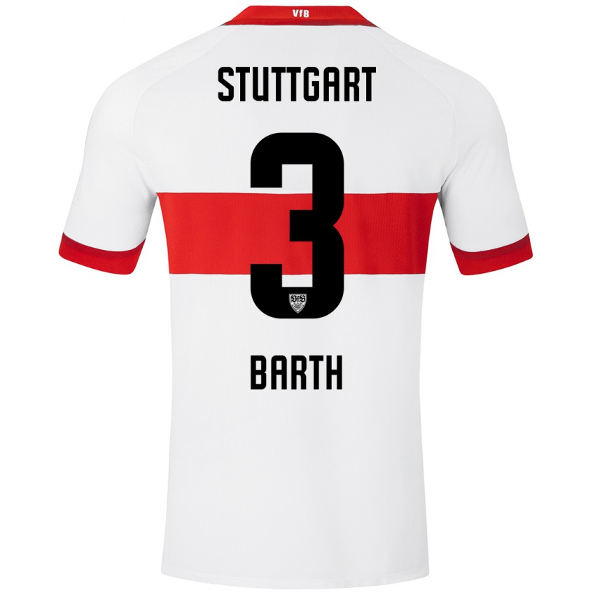 Kinderen Lara Barth #3 Wit Rood Thuisshirt Thuistenue 2024/25 T-Shirt België