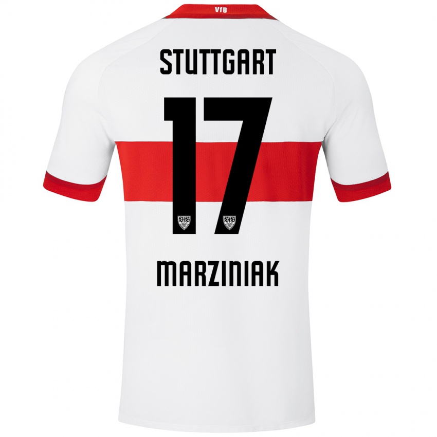 Kinderen Chiara Marziniak #17 Wit Rood Thuisshirt Thuistenue 2024/25 T-Shirt België