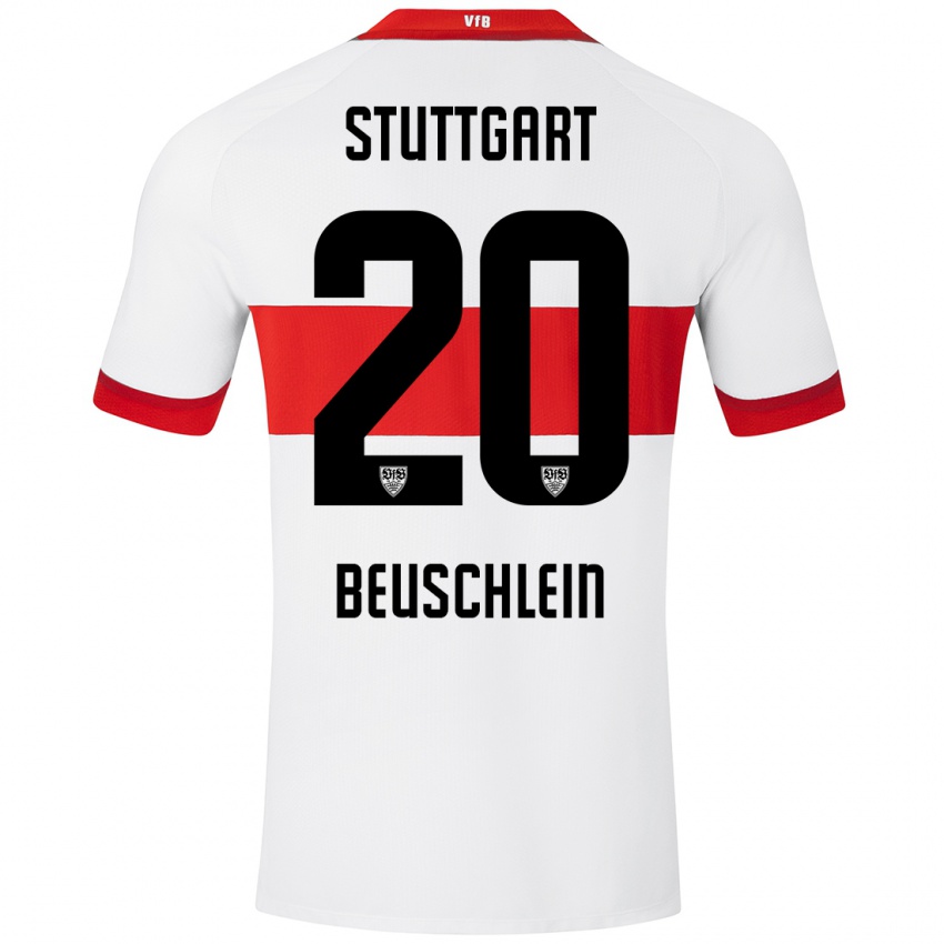 Kinderen Jana Beuschlein #20 Wit Rood Thuisshirt Thuistenue 2024/25 T-Shirt België