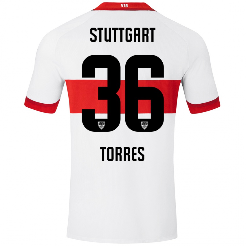 Kinderen Yohann Torres #36 Wit Rood Thuisshirt Thuistenue 2024/25 T-Shirt België