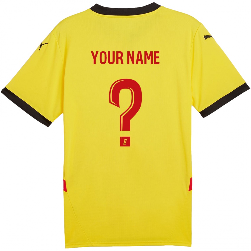 Enfant Maillot Votre Nom #0 Jaune Rouge Tenues Domicile 2024/25 T-Shirt Belgique